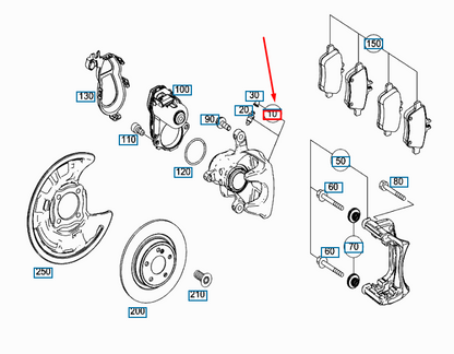 new mercedes-benz cla coupe c117 rear left brake caliper a0004233581 original