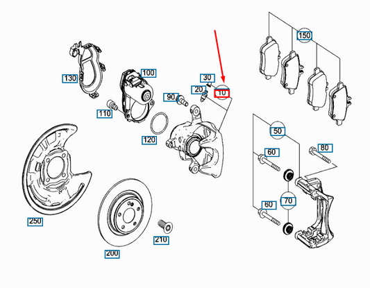 new mercedes-benz cla coupe c117 rear left brake caliper a0004233581 original