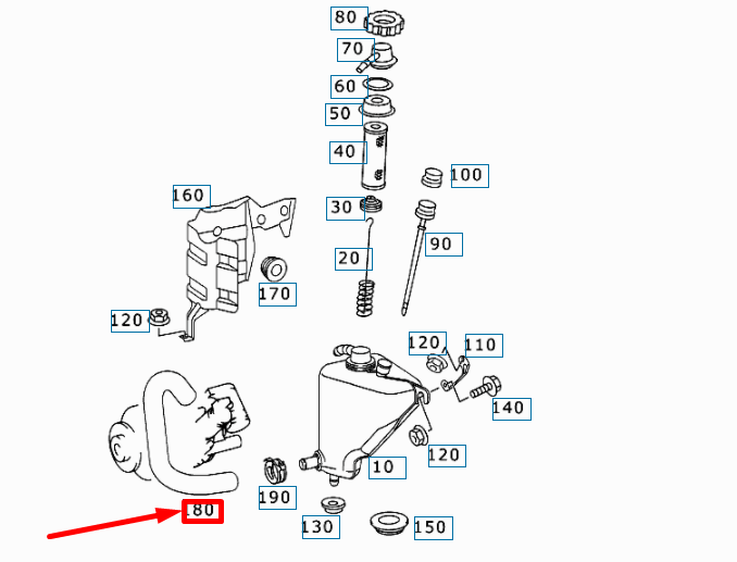 NEW MERCEDES-BENZ SL R230 OIL TANK TO PUMP HOSE A2303200155 ORIGINAL