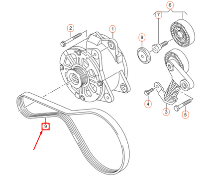 NEW AUDI A6 4G2, C7, 4GC ALTERNATOR STRAP 079903137AJ ORIGINAL