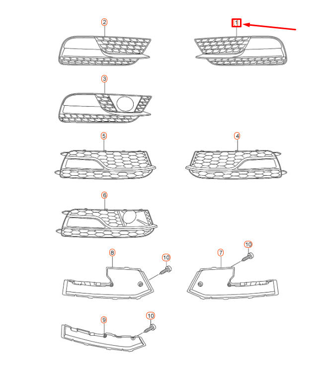 NEW AUDI A5 8T3 FRONT BUMPER LEFT AIR GUIDE GRILLE 8T0807681H01C ORIGINAL