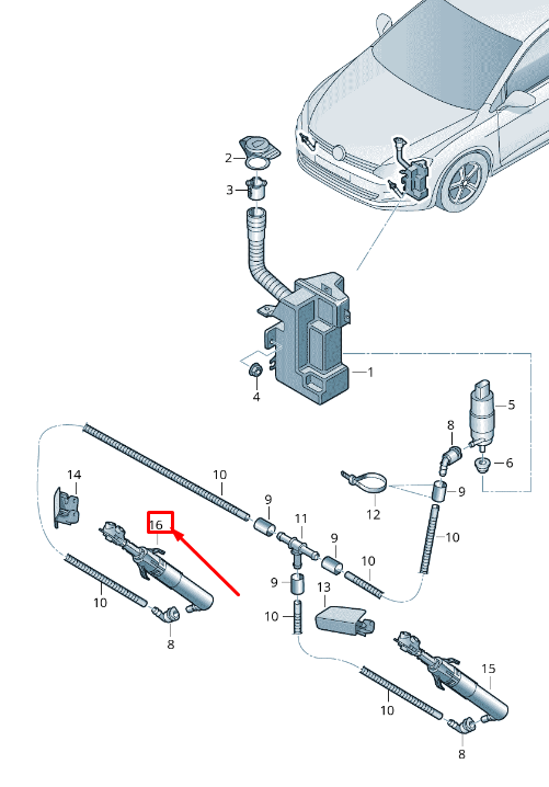 new skoda octavia 5e mk3 right headlight washer cylinder 5e0955966c original