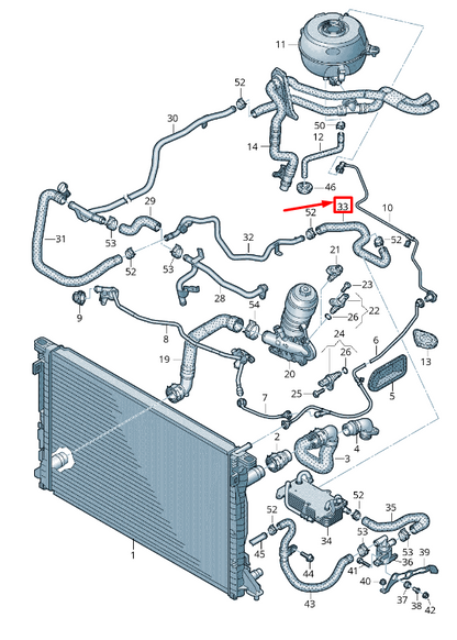 NEW AUDI A6 4A C8 ENGINE COOLANT HOSE 4K0121449S ORIGINAL