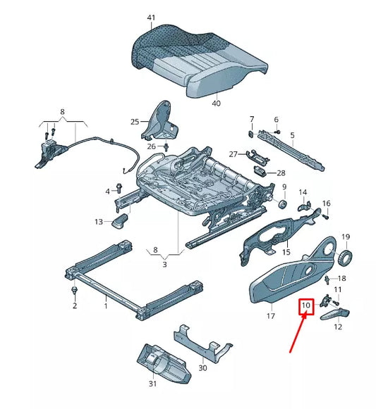 NEW AUDI Q7 4M FRONT LEFT SEAT HEIGHT ADJUST OPERATING LEVER 4M0881093