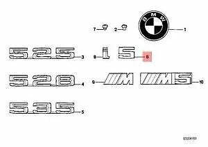 NEW BMW E28 E34 TRUNK LID CHROME 5 EMBLEM BADGE LOGO SIGN 1946170 51141946170