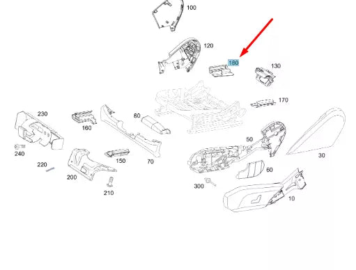 NEW MB GLC X253 FRONT RIGHT INNER SEAT TRACK END A25391904009051 ORIGINAL