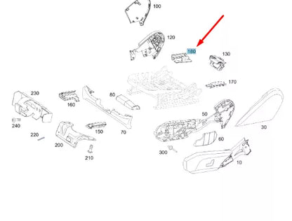 NEW MB GLC X253 FRONT RIGHT INNER SEAT TRACK END A25391904009051 ORIGINAL