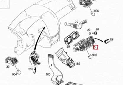 NEW MERCEDES-BENZ C W204 DASHBOARD AIR VENT CENTRAL A20483057547342