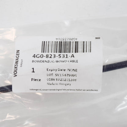 NEW AUDI A6 C7 FRONT HOOD LATCH BONNET RELEASE CABLE CENTER 4G0823531A ORIGINAL