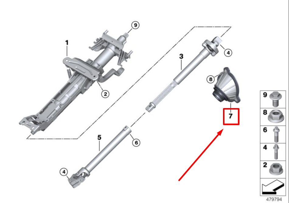 new bmw 5 touring g31 steering shaft sleeve 6862083 32306862083 original