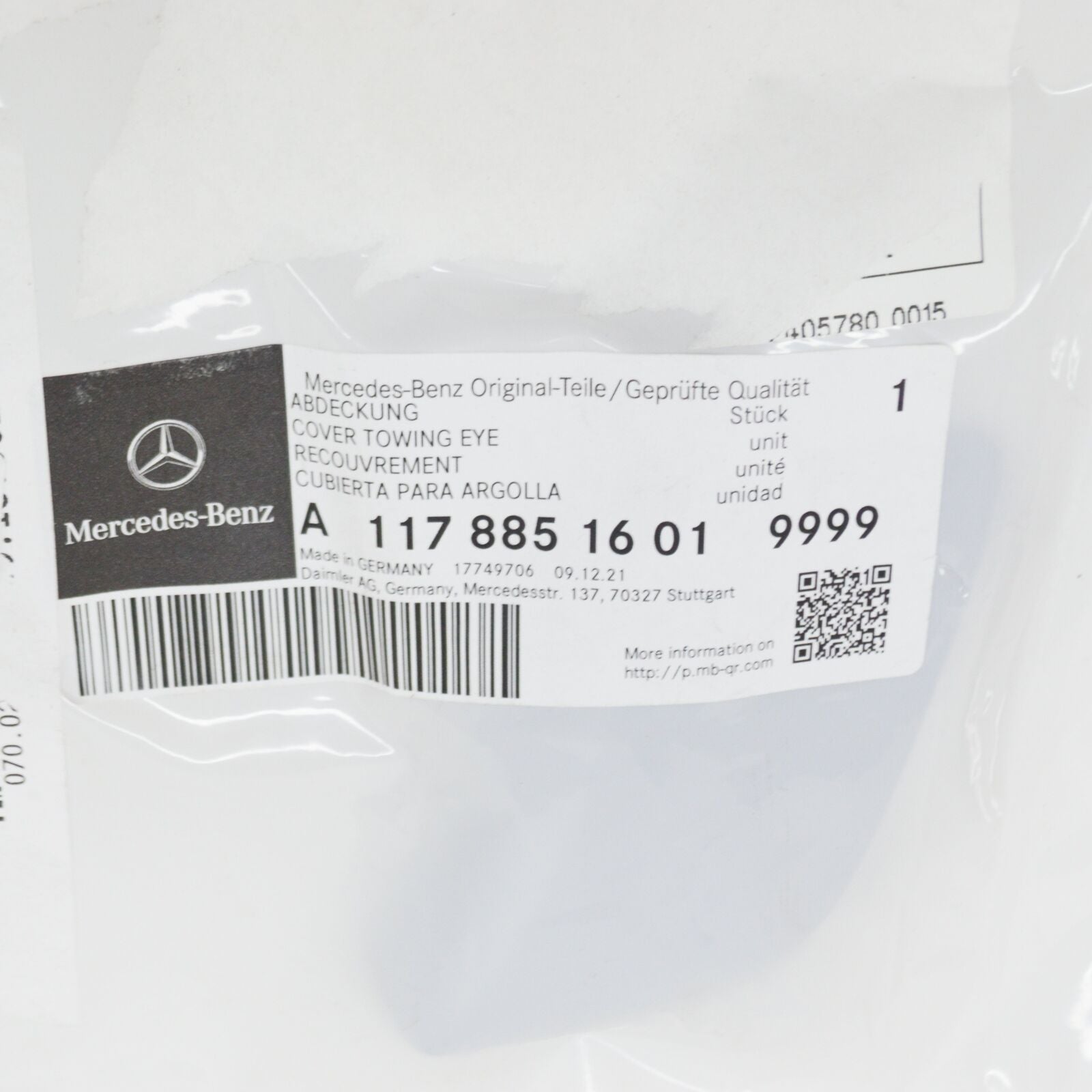 NEW MB CLA C117 AMG FRONT BUMPER TOW HOOK CAP COVER A11788516019999 ORIGINAL