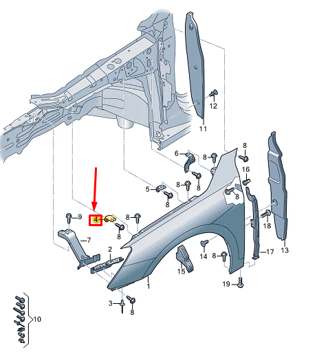 new audi a3 sportback 8y front fender bracket 8y0821467 original
