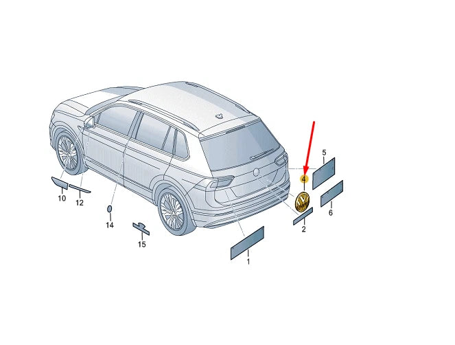 NEW VOLKSWAGEN TIGUAN AD MK2 REAR VW EMBLEM BADGE 5NA853630FOD