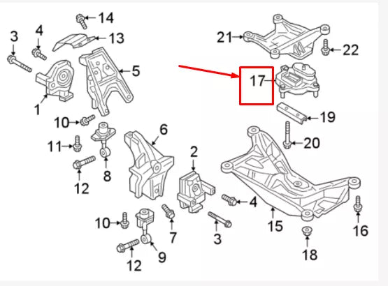 NEW AUDI A4 B9 AUTOMATIC TRANSMISSION MOUNT 8W0399156BH