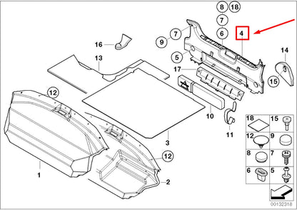 NEW BMW 3 E36 REAR TRUNK PANEL TRIM 51478410735 8410735 ORIGINAL