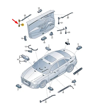 NEW AUDI A4 B9 AVANT REAR LEFT DOOR LED LIGHT MODULE 8W0947355E ORIGINAL
