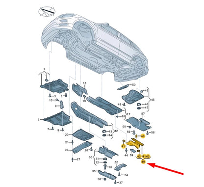 NEW VOLKSWAGEN TIGUAN AD MK2 REAR LEFT UNDERBODY TRIM 5QF825206A ORIGINAL