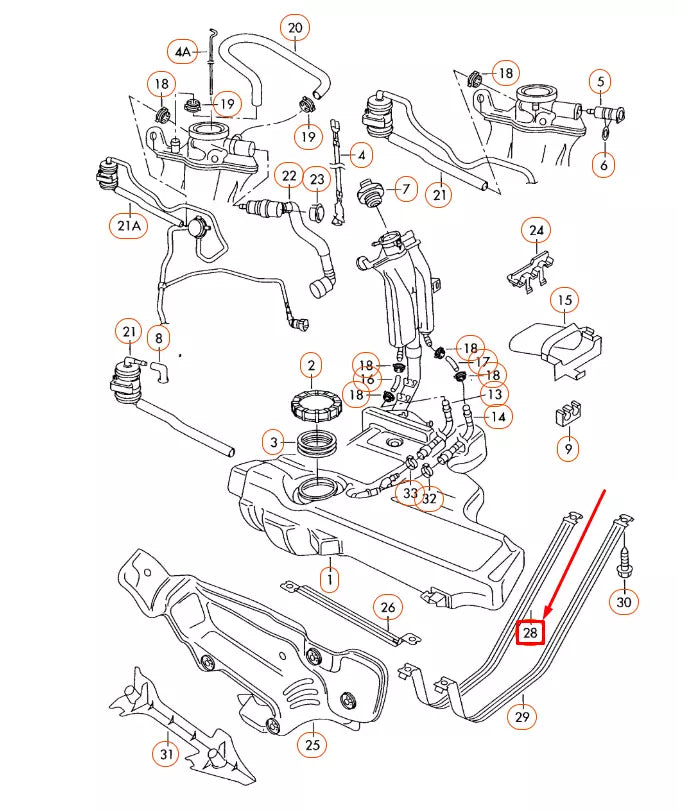 NEW VOLKSWAGEN BEETLE 9C FUEL TANK LEFT TENSIONING STRAP 1J0201653J