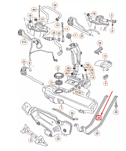 NEW VOLKSWAGEN BEETLE 9C FUEL TANK LEFT TENSIONING STRAP 1J0201653J