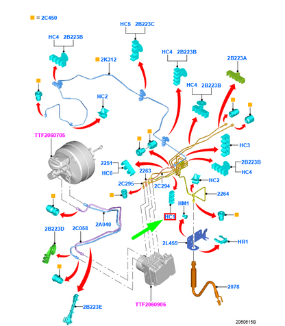 new ford transit custom mk1 front brake pipe clip 1089058 original