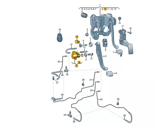 NEW VOLKSWAGEN CRAFTER SZ CLUTCH PEDAL MASTER CYLINDER 2N0721388A ORIGINAL