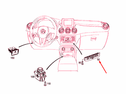 NEW MB CLA COUPE C117 UPPER CONTROL PANEL SWITCH BLOCK A24690597012A17 ORIGINAL