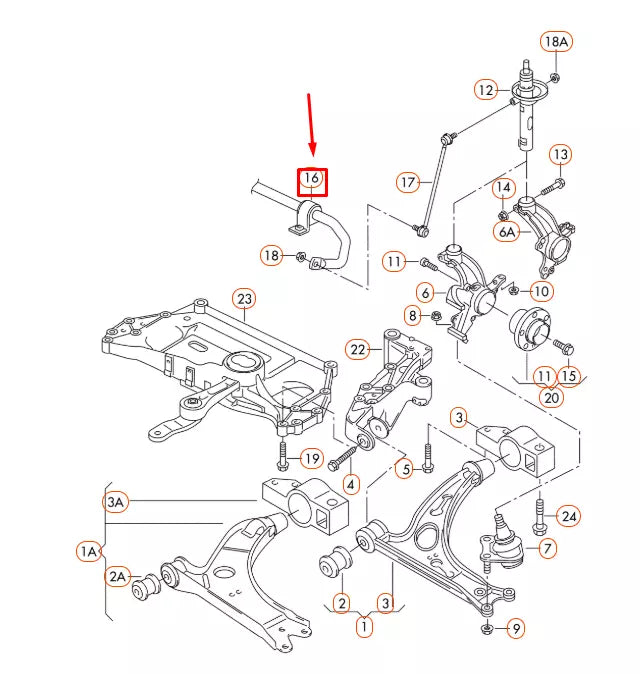NEW AUDI A3 8P FRONT STABILIZER 1K0411303AQ ORIGINAL