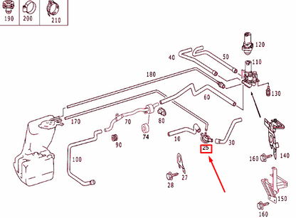 NEW MERCEDES-BENZ S W220 HVAC HEATER HOSE CONNECTOR A2208320115 ORIGINAL