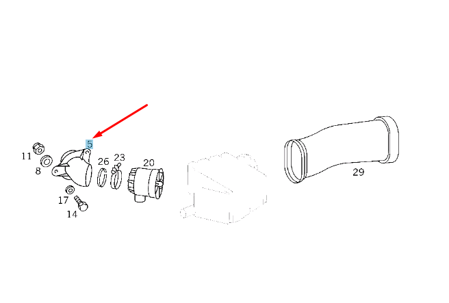 NEW MERCEDES-BENZ G W463 AIR INTAKE FITTING A4630940010 ORIGINAL