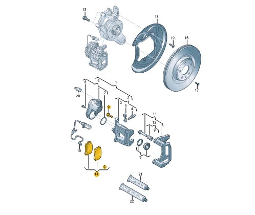 NEW AUDI Q7 4M REAR BRAKE PADS SET 4M0698451BM ORIGINAL