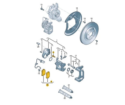 NEW AUDI Q7 4M REAR BRAKE PADS SET 4M0698451BM ORIGINAL