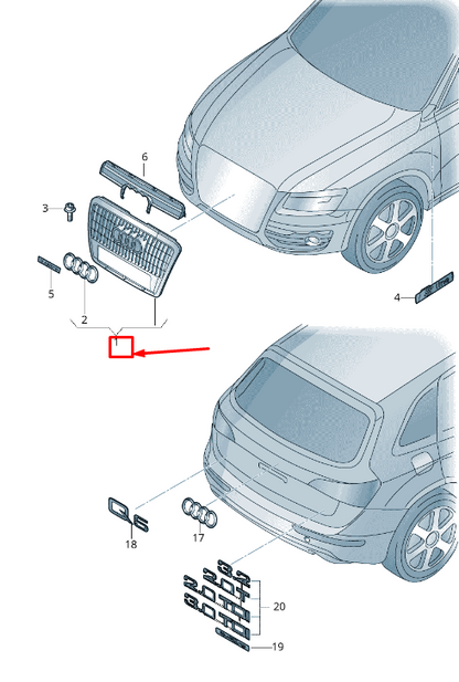 new audi q5 8r radiator grille 8r0853651n 1qp 8r0853651n1qp original