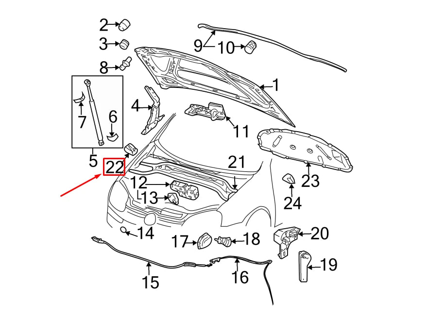 NEW VW GOLF V 1K MK5 REAR RIGHT HOOD SEAL 1K0823730B ORIGINAL