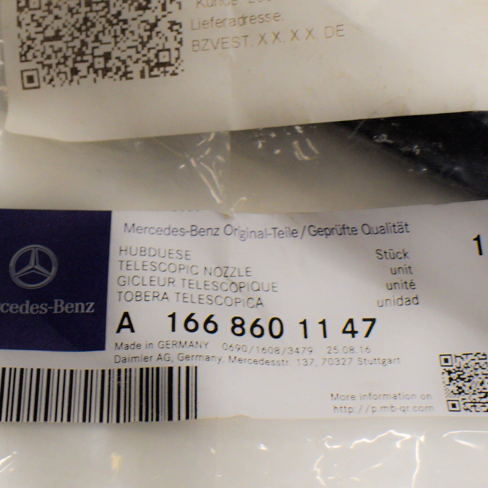 NEW MERCEDES-BENZ GLS X166 LEFT SIDE HEADLAMP WASHER A1668601147 ORIGINAL