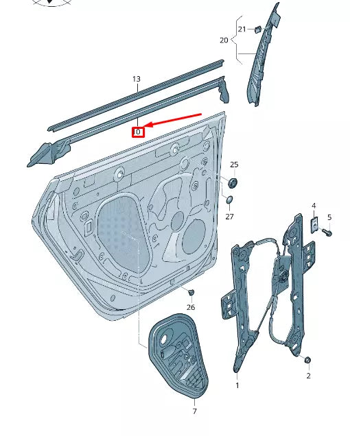 NEW VOLKSWAGEN ARTEON 3H7 REAR RIGHT DOOR RUBBER SEAL 3G8839480C