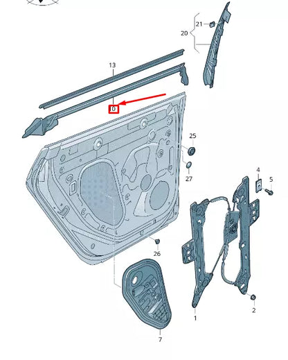 NEW VOLKSWAGEN ARTEON 3H7 REAR RIGHT DOOR RUBBER SEAL 3G8839480C