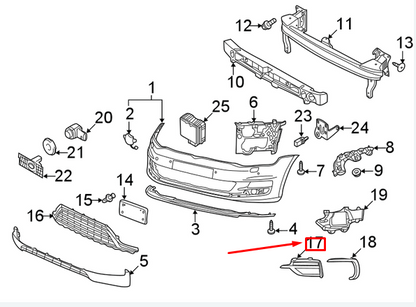 NEW VOLKSWAGEN GOLF MK7 FRONT RIGHT OUTER GRILLE 5G0853666R041 ORIGINAL