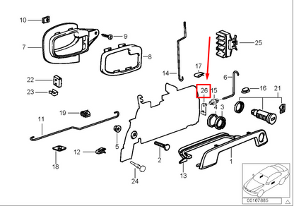 new bmw 3 compact e36 inner door handle circlip 51218398854 8398854 original