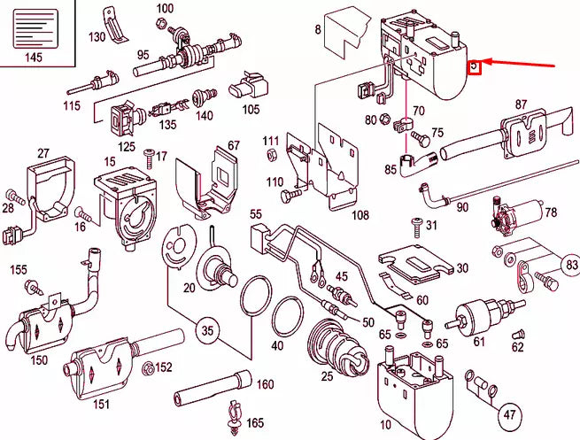 NEW MB SPRINTER 903 WARM WATER HEATER VENTILATION UNIT A0058308061 ORIGINAL