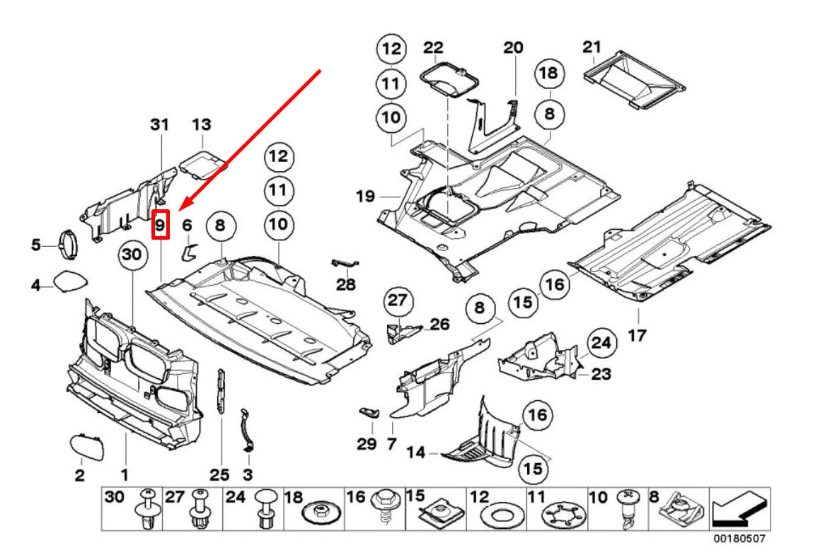 NEW BMW 5 E39 FRONT ENGINE COMPARTMENT SCREENING 8159980 51718159980 ORIGINAL