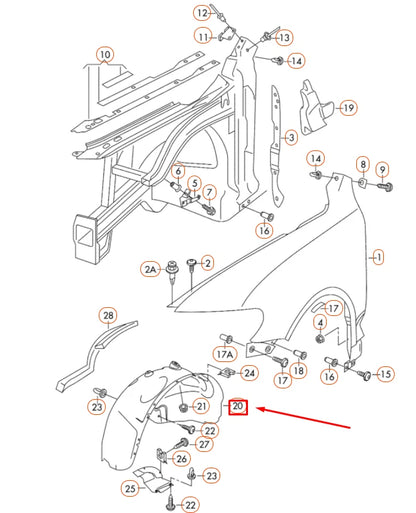 NEW VOLKSWAGEN TOUAREG 7L FRONT LEFT WHEEL HOUSING LINER 7L6809961L ORIGINAL