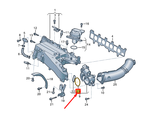new vw caddy mk4 sb throttle valve seal 05l131547t original