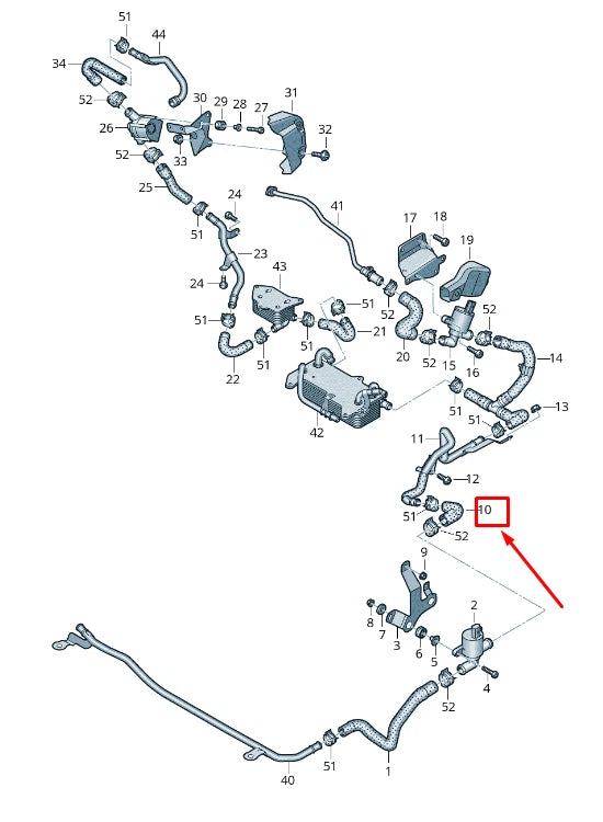 NEW AUDI Q8 4MN ENGINE COOLANT HOSE 4M0121447BC