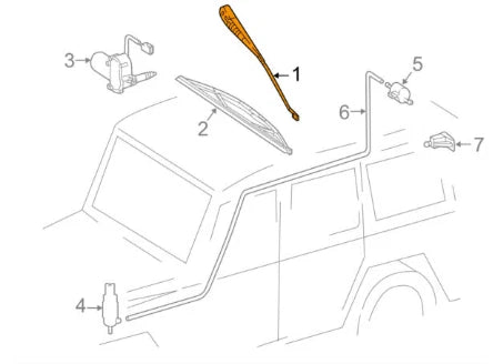 NEW MERCEDES BENZ G W463 REAR TRUNK WINDOW WIPER ARM A4638200244