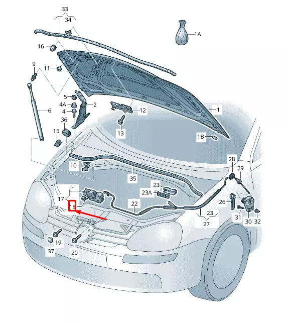NEW VW GOLF VI 5K FRONT MK6 HOOD CONTACT SWITCH 5K0953236A ORIGINAL