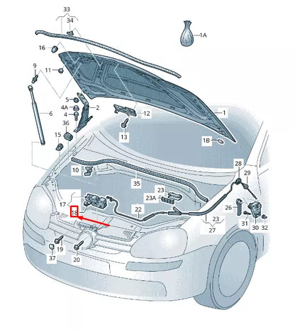 NEW VW GOLF VI 5K FRONT MK6 HOOD CONTACT SWITCH 5K0953236A ORIGINAL
