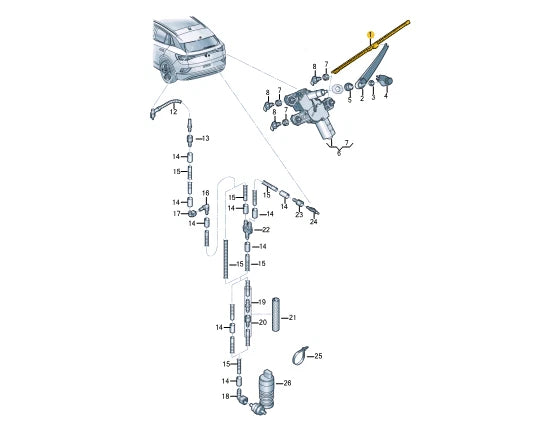 NEW VOLKSWAGEN ID.4 E21 REAR AERO WIPER BLADE 11A955427A9B9 ORIGINAL
