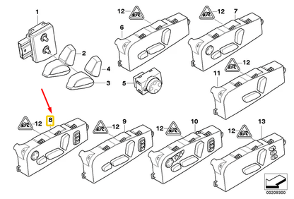 new bmw 5 e60 front right seat adjusting switch 61319275064 9275064 original