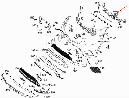 new mercedes-benz glc x253 front bumper impact absorber a2538850100 original