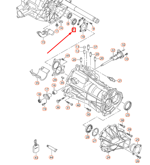 NEW AUDI A4 B8 MANUAL TRANSMISSION OUTPUT BEARING 0B4311965A ORIGINAL
